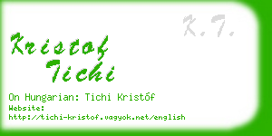 kristof tichi business card